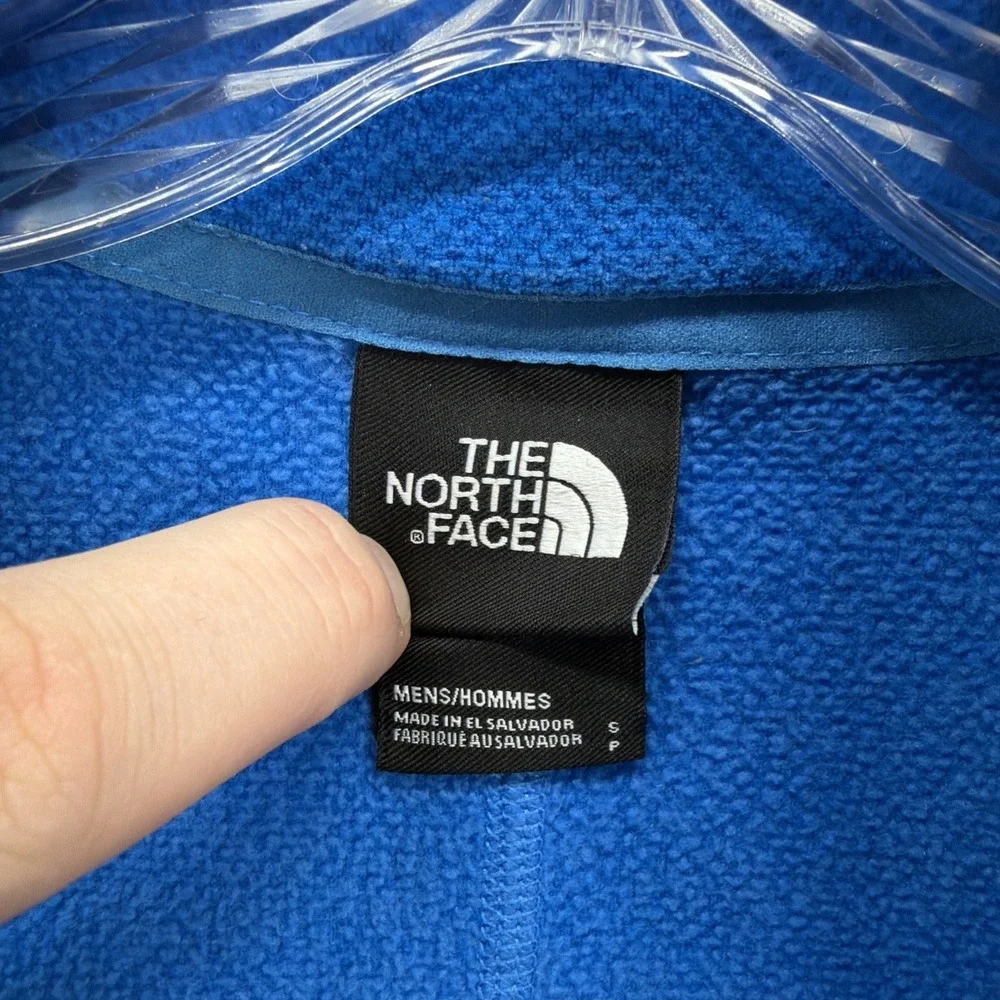 North Face 1/4 Zip Fleece Sweater Mens Small Blue‎ Textured Cap Rock Sweatshirt